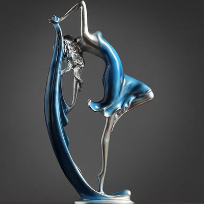 Scultura Decorativa Ragazza Danzante Europea Resina Elegante Ragazza Artigianato Ornamento Soggiorno Figura Moda Scultura