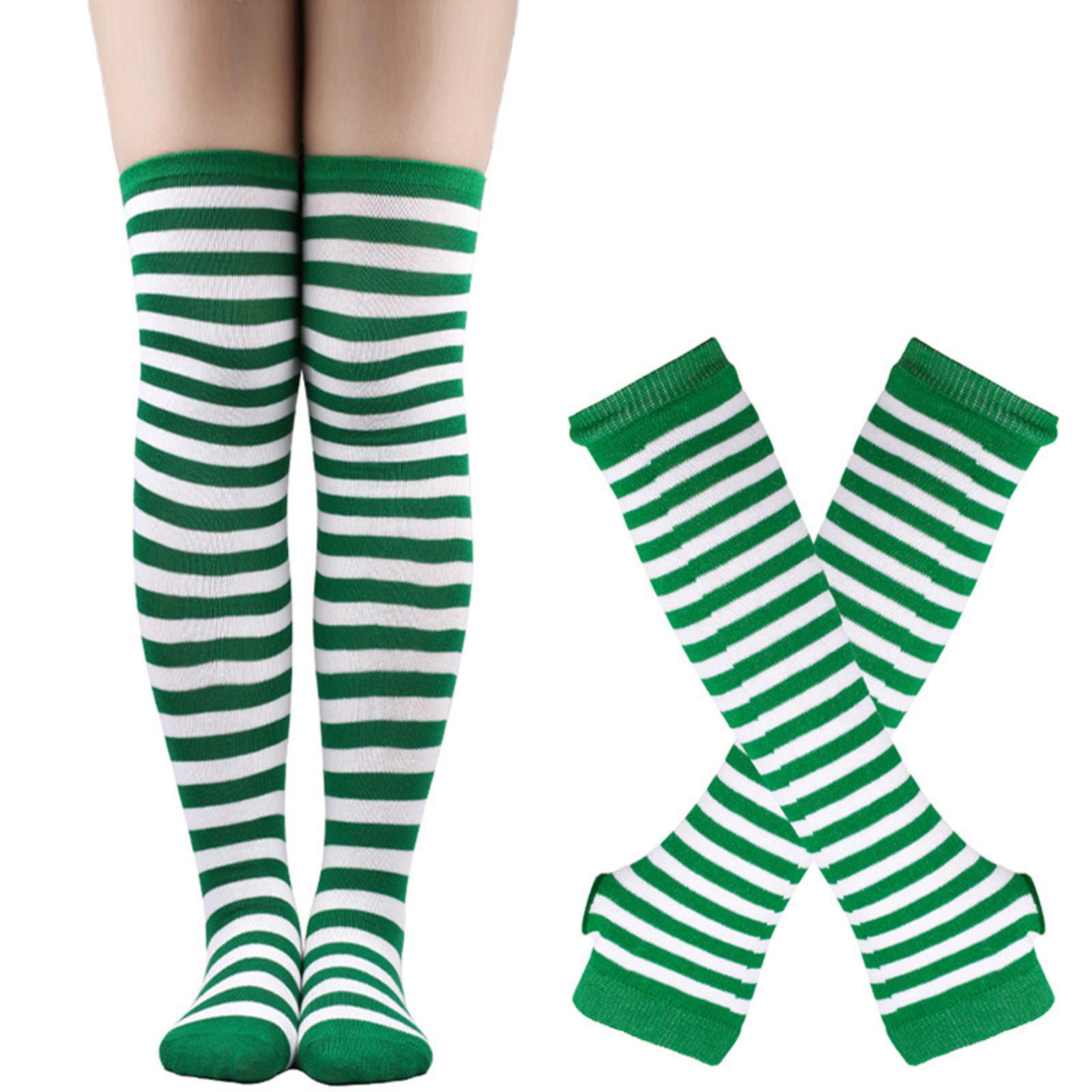 

Праздничный набор перчаток + носков Полосатые перчатки Высокие носки Праздничный набор для вечеринки One Size