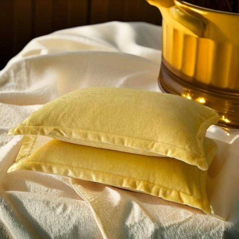 Fleece-Lined Milk Velvet Single Pillowcase, Solid Color, 48x74 cm