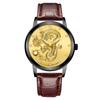 Chinese Style Fashion Diamond-encrusted Waterproof Gold Dragon Pattern Men's Watch Men's Watch Belt Watch Quartz Watch