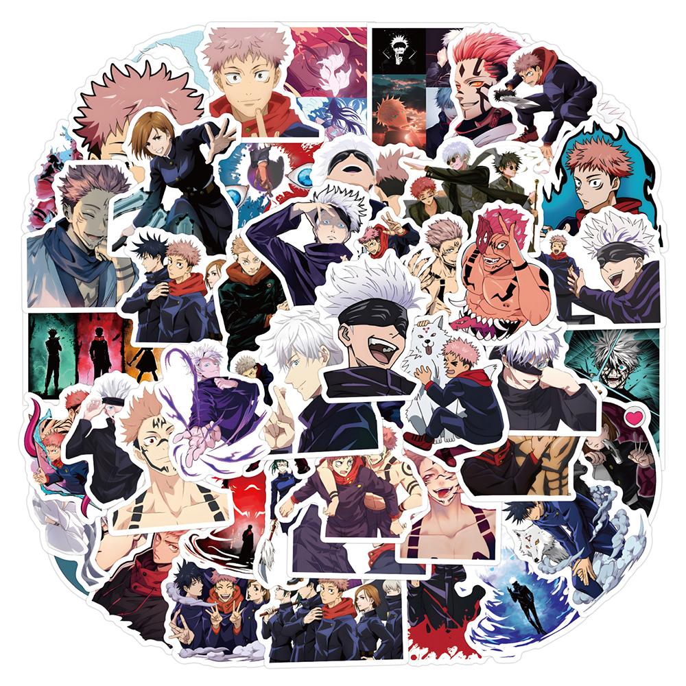 10/30/55pcs Cartoon Jujutsu Kaisen Stickers Cool Itadori Yuji Graffiti Decals DIY Stationery Suitcase Classic Anime Sticker