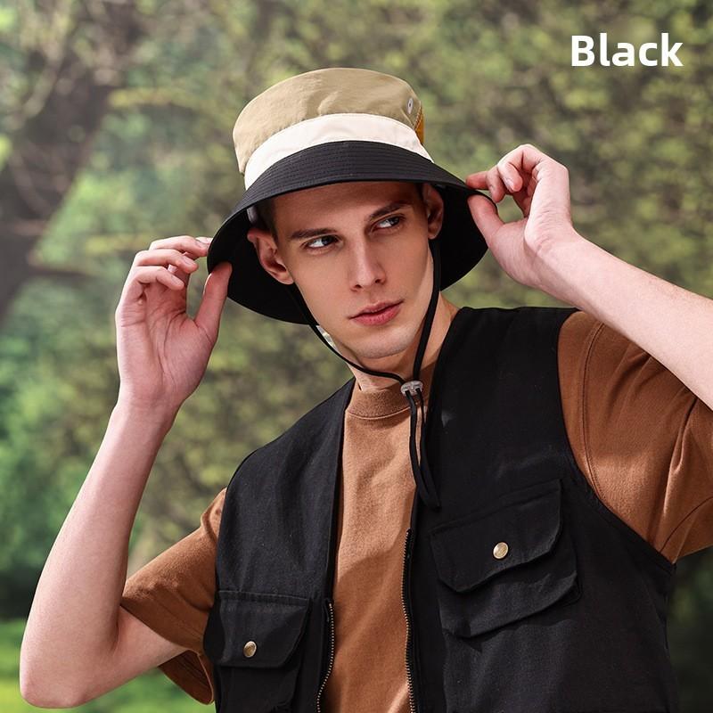 Block Color Fisherman Cap Breathable Nylon Sun Protection Hat For Sports Outdoor