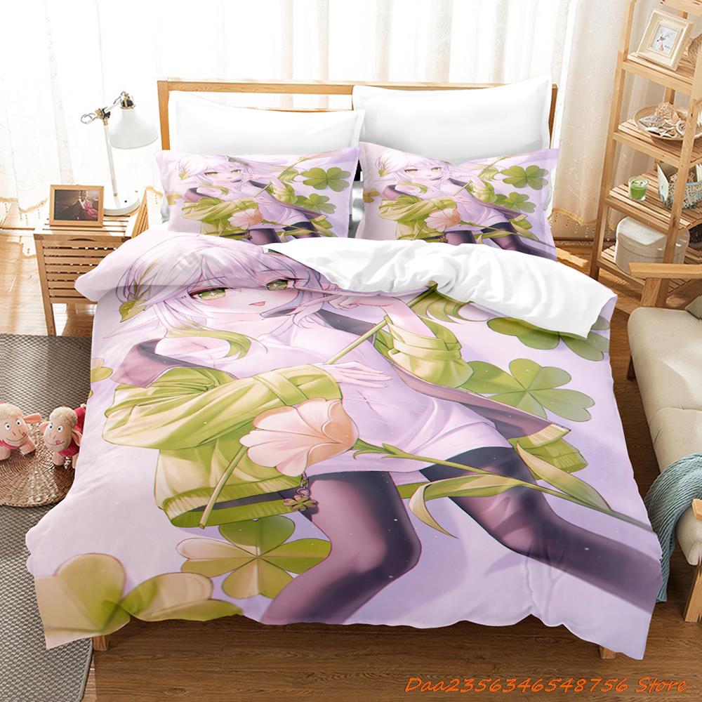 New Game Nahida Genshin Impact Bedding Collection Cartoon Anime ThreePiece Set Adult Kid Bedroom Duvetcover Collections 3D Kawaii Girls