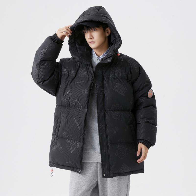 

Winter down jacket men s new thickened men s and women s winter clothing 50 national standard white duck down couple coat M