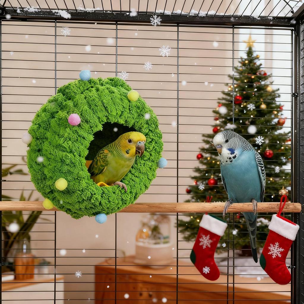 Parakeet Bed Round Winter Resting Cave Cockatiel Bed for Conure Cockatiel Finc Hamster Small Pets Home Cage Pet Store