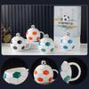 Ceramic Drinking Cup With Soccer Designs 400ml Coffee Mug For Sports Enthusiasts Soccer Theme Drinkware For Home