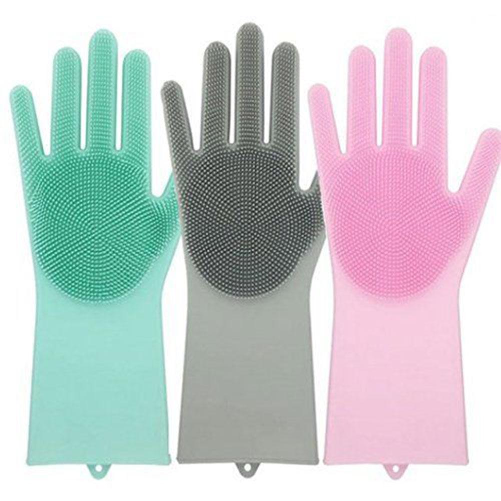 Magic Silicone Rubber Dish Washing Gloves Eco-Friendly Scrubber Cleaning Sponge