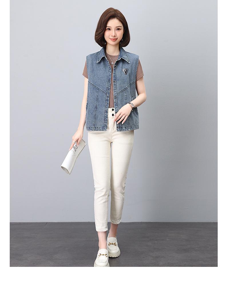 Women's Casual Denim Vest - 2024 Spring/Autumn Fashionable Age-Defying Outerwear