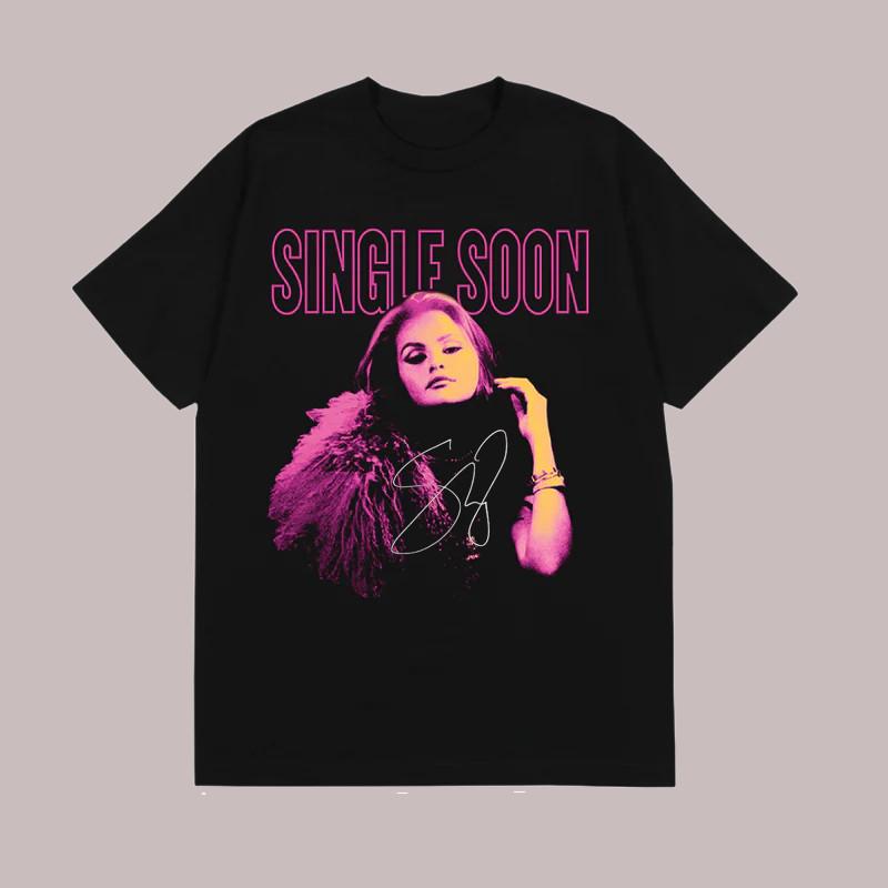 Винтаж СЕЛЕНА ГОМЕС Single Soon Хлопок S-5XL Черная Унисекс Рубашка BL663 Унисекс Футболка S