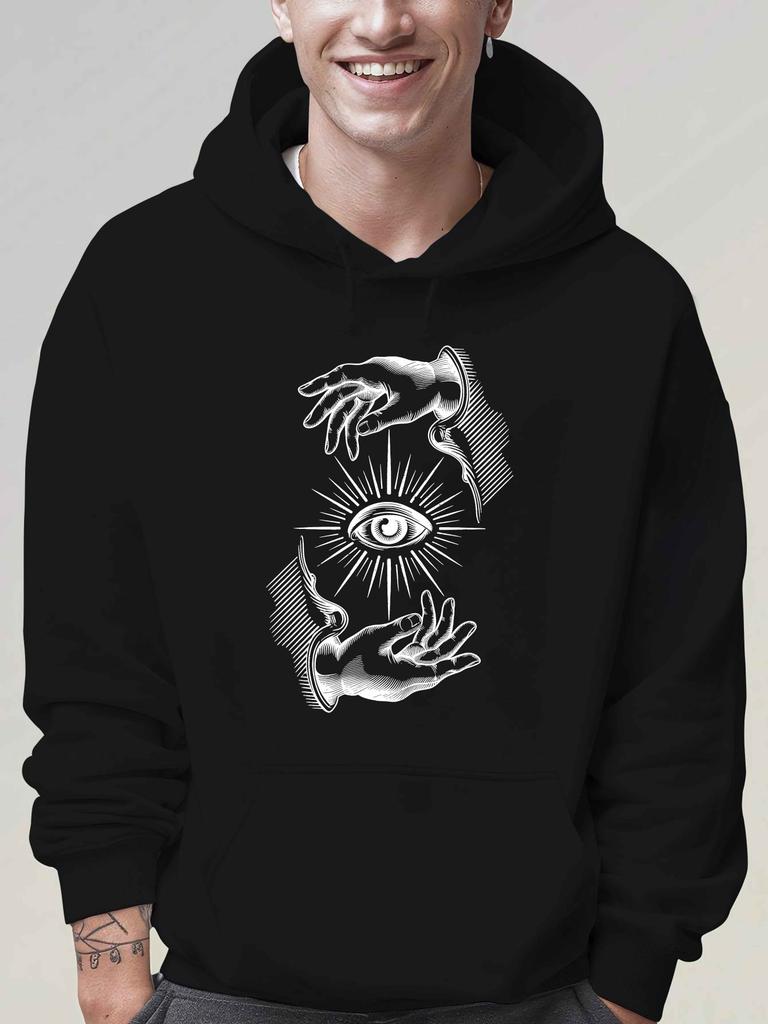 Free Eye New Autumn And Winter Velvet Sweatshirt Men'S Clothing Free Hoodie Clothes American Trend