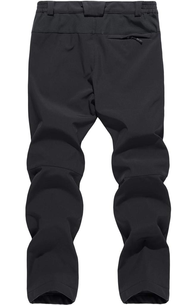 TACVASEN Outdoor Waterproof Softshell Solid Rain Size 4XL Men's Fleece-Lined Pants, Color, Windproof, Pants, Warm, Thick, Black,
