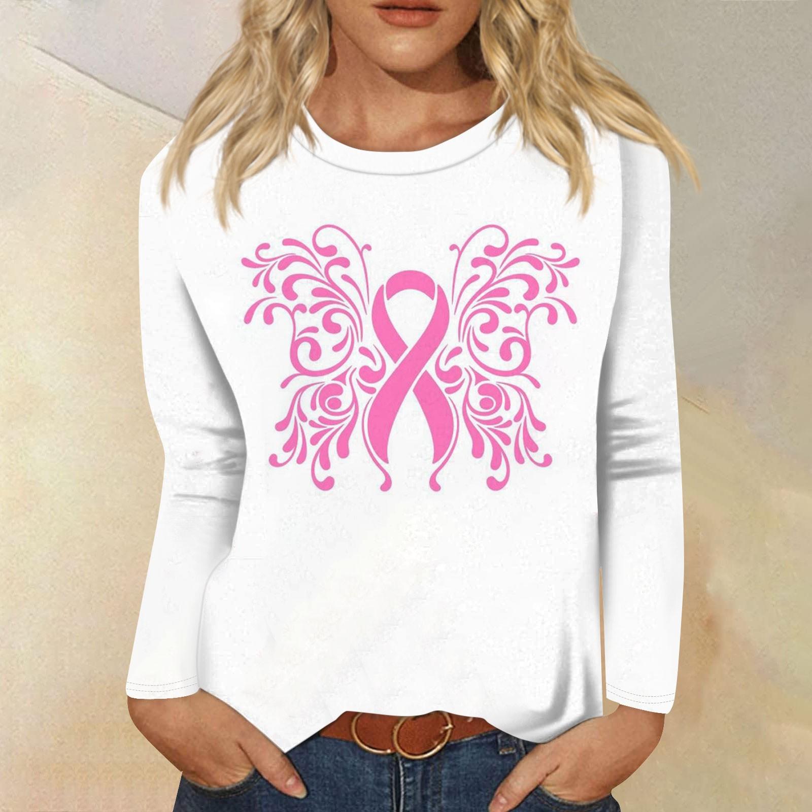 

Женская мода, повседневный удобный топ с круглым вырезом и длинным рукавом с принтом в горошек XL розовый