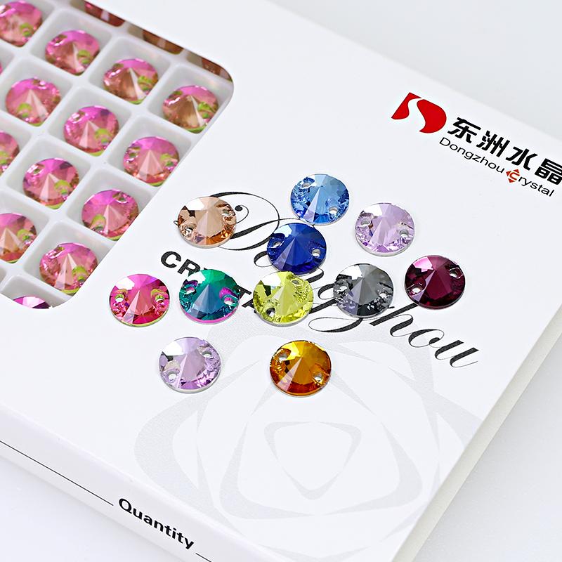 Dongzhou Crystals Rivoli Shaped Flatback Sew On Rhinestones Non Hotfix Crystal Beads Garment Shoes Sewing Accessories