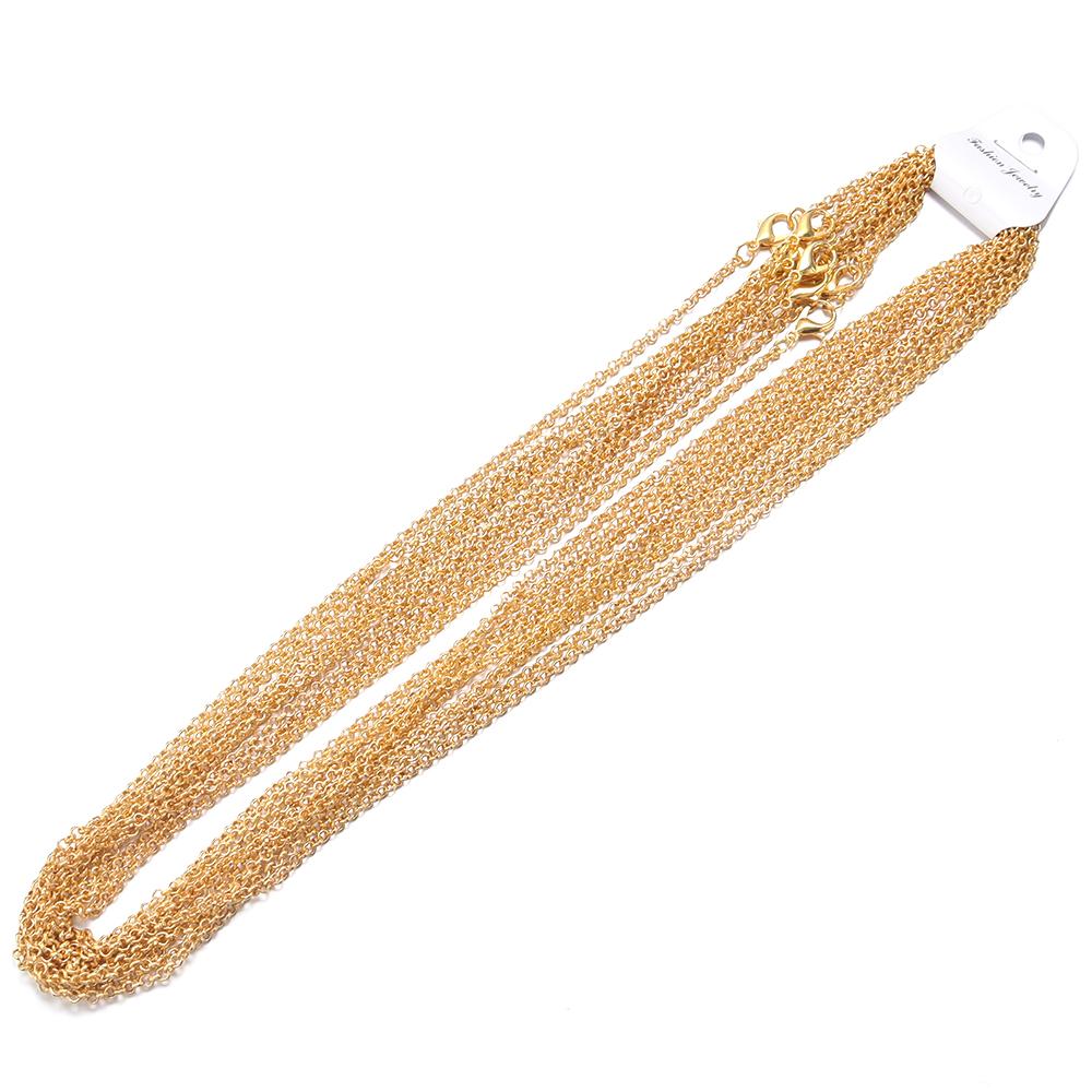

10pcs/lot 50/60cm O Style Necklace Chain Lobster Clasp Chain Metal Chain For Women Men DIY Jewelry Making Handmade Accessories 50cm золотой