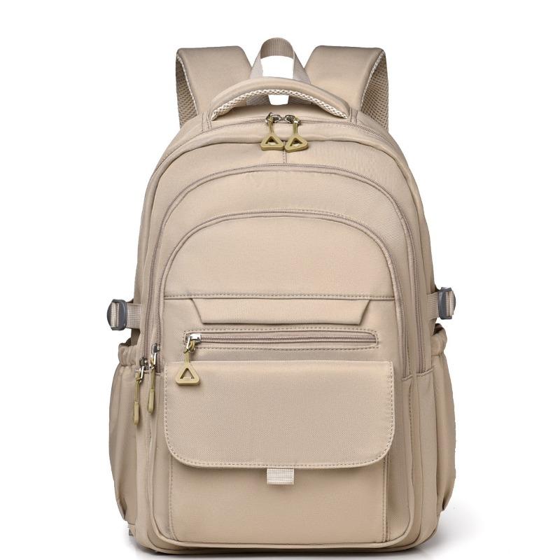 Solid color versatile student schoolbag backpack Oxford cloth junior high school college student backpack leisure travel bag