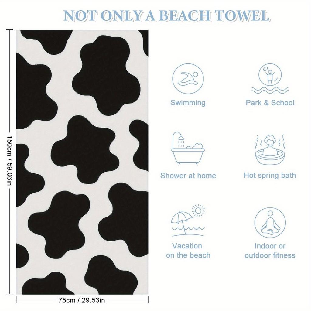 Black And White Pattern Designed Beach Towel Large Towel, Super Absorbent, Quick-Dry, Fashionable Decorative Beach Towel Bath