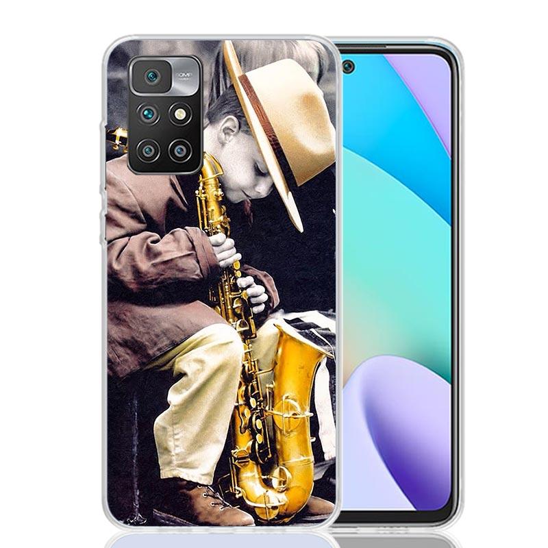 Music Saxophone Instrument Phone Case For Xiaomi 14C 13C 12C 13 12 10 10A 10C 9 9A 9C 9T 8 8A 7 7A 6 6A K70 Pro K60 K40 K20 Redm