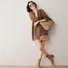 2024 Women's V-Neck Cashmere Wool Knit Mid-Length Sweater - Thick, Loose, Lazy Style.
