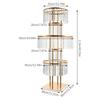 5 Tier Wedding Centerpieces Flower Stand with Hanging Crystals Gold Vases Round Flower Chandelier Pedestal for Birthday Party