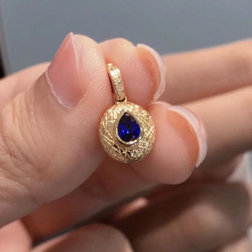 Exquisite Retro-Style Sapphire Jewelry Set: Adjustable Ring, Stud Earrings, Necklace for Women