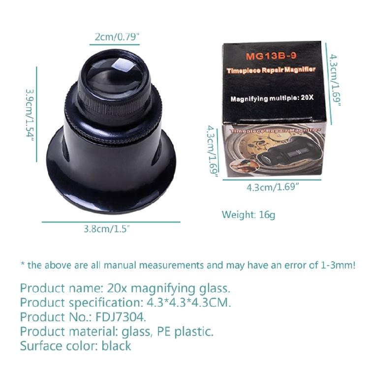 Magnifying Loupe Jewelry Jewelers Pocket Magnifier Loop Eye Glass 5X 10X 15X 20X