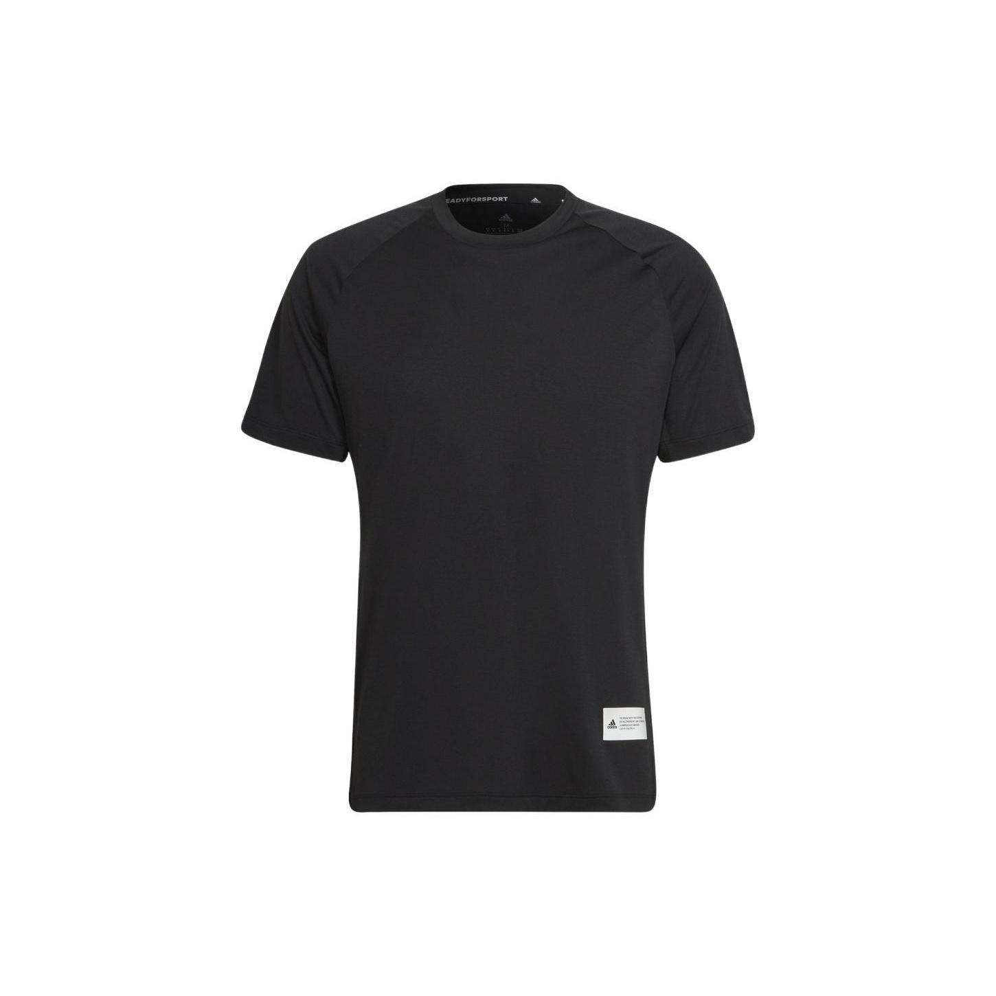 Men s adidas Tep Tee Logo Round Neck Pullover Sports Gym Short Sleeve Black T-Shirt HC4212 S