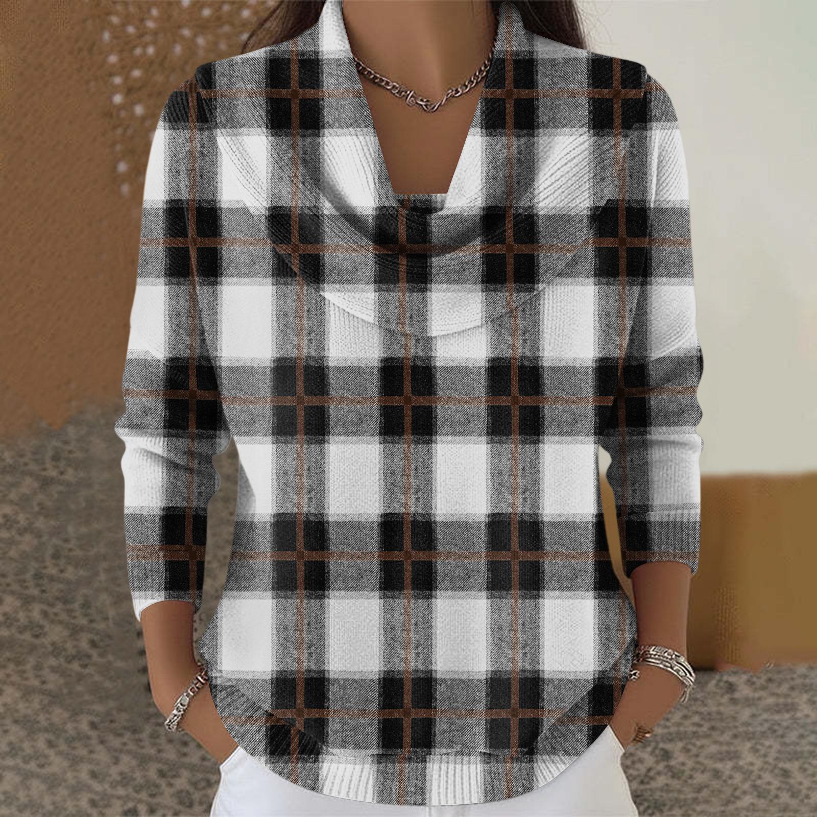 

Жіночий повсякденний та модний светр з круглим вирізом та довгими рукавами з принтом XXL