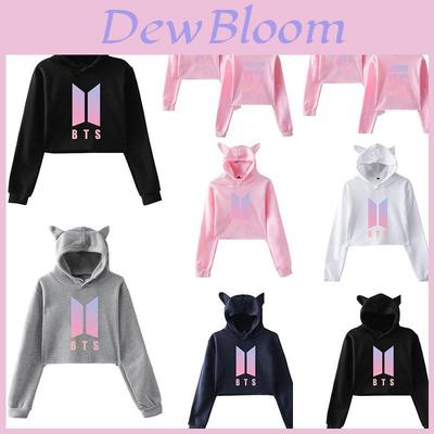 Bts Bangtan Boys Love Yourself Tear Navel Hoodie With Cute Cat Ear Design In Multiple Color Options