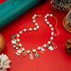 Salircon Christmas Tree Santa Claus Snowman Bell Pendant Necklace for Women Creative Metal Clavicle Choker Party New Year Gift