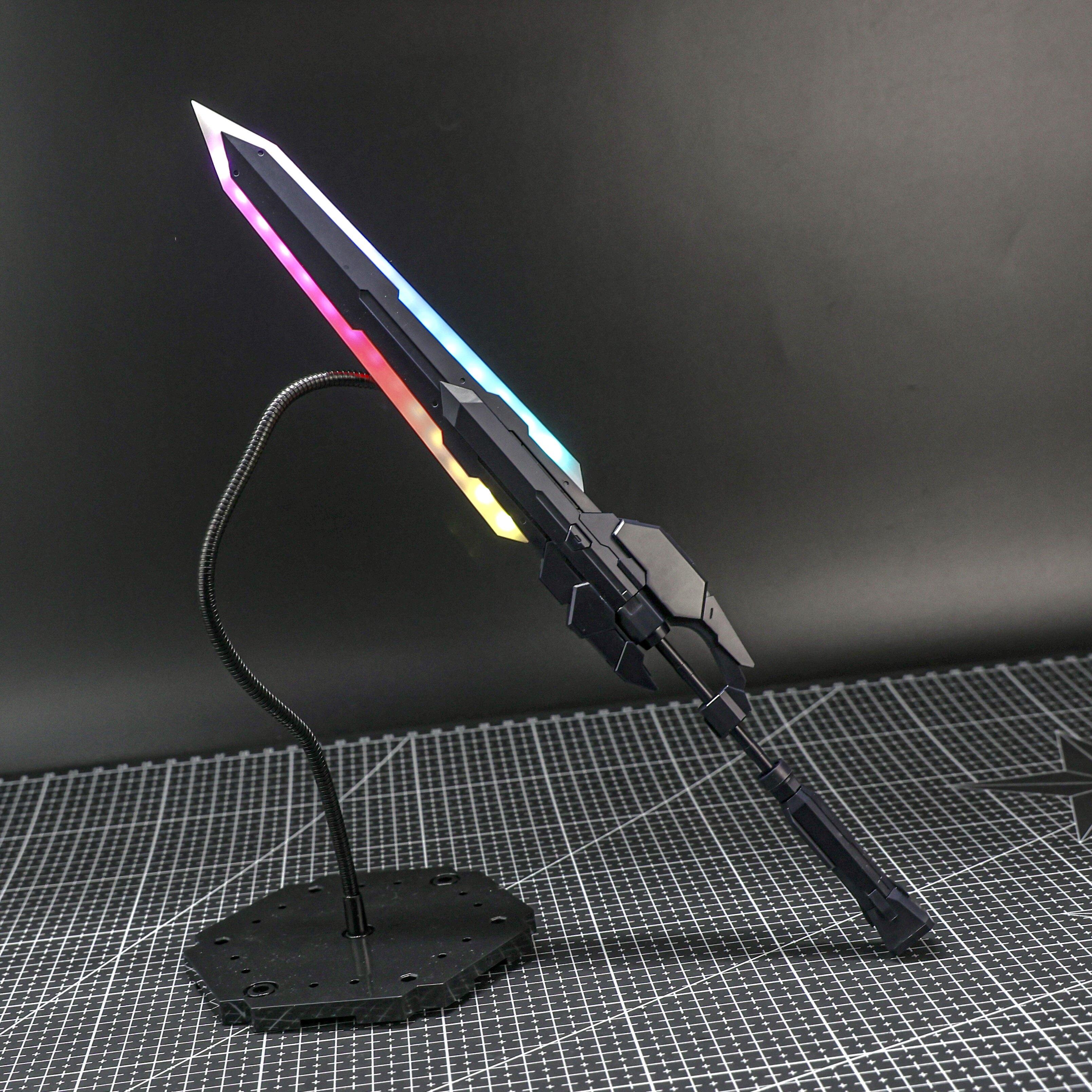 31,5 cm Zon Maan Hemel Wolf Zwaard Universele Mecha Wapen Accessoire LED Verlichting Gloeiend Zwaard Onderdelen Montage Model Hobby Speelgoed Cadeau