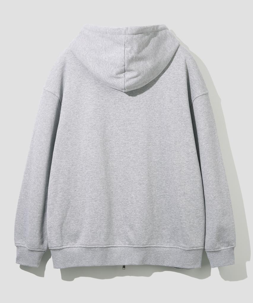 Agod (Fleece-Lined) 1_Way Sweat Hooded Zip-Up [Gray]