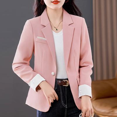 Black Small Blazer Women's Spring and Autumn New Suit Small Top