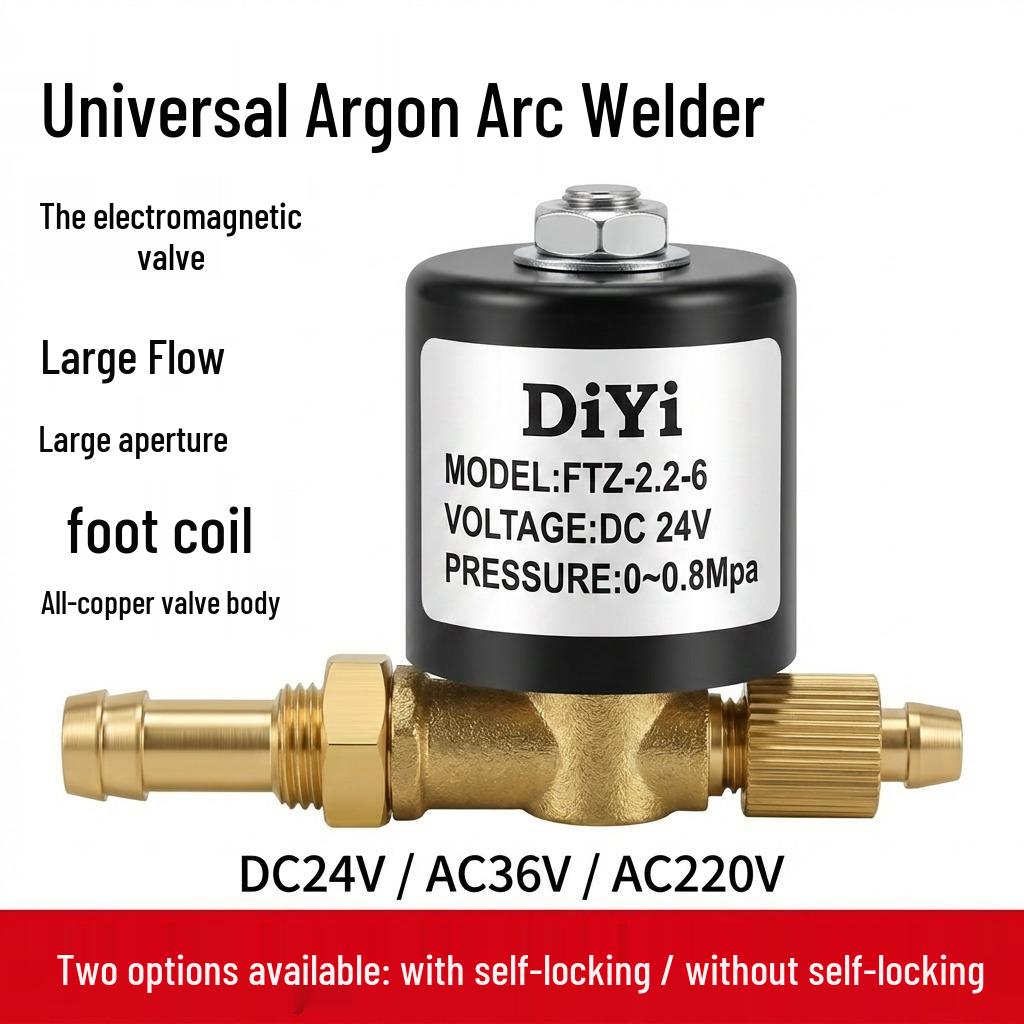 MIG/MAG & TIG Welder Solenoid: 220V, 12V Electromagnetic Gas Valve, 24V Electric Valve, 36V Argon Valve with Retaining Clip, 1.5