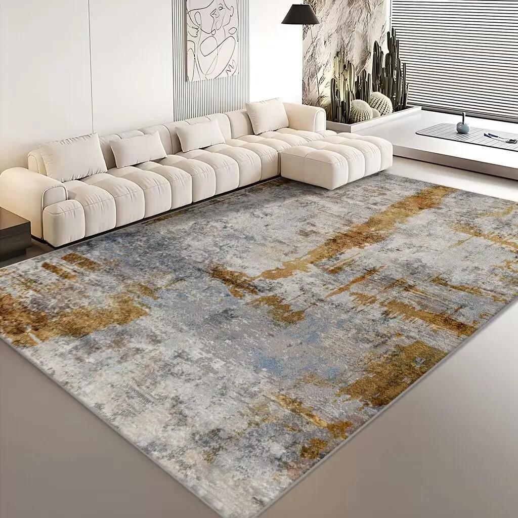Modern Carpets for Living Room Abstract Large Area Plush Rugs Bedroom Decor Bedside Carpet Grey Washable Floor Mat Lounge Rug