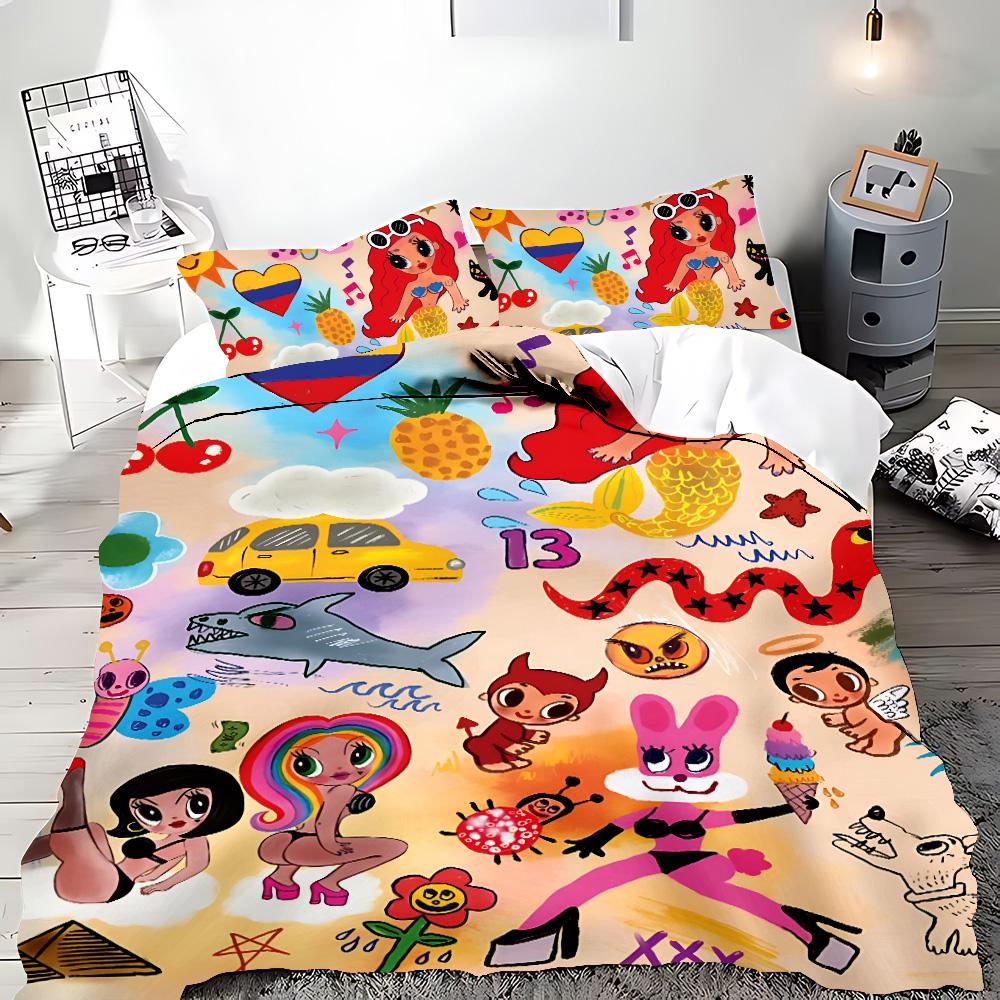 Mode Manana Sera Bonito Karol G Bettwäsche-Set mit Bettbezug und Kissenbezügen für Erwachsene und Kinder Jungen und Mädchen Schlafzimmerdekoration Geschenke