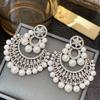 Silver Needle Diamond Flower Pearl Earrings: European & American Style, Exquisite, High-End, Versatile Fashion Ear Studs for Women