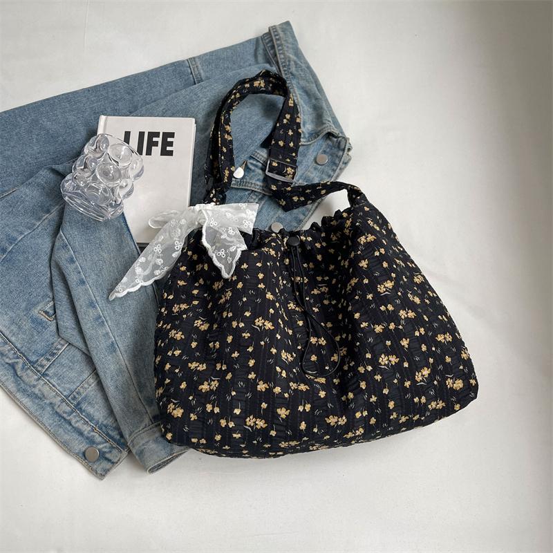 Сумка через плечо Женская большая сумка с цветочным принтом Сумка через плечо чёрный — фото 10