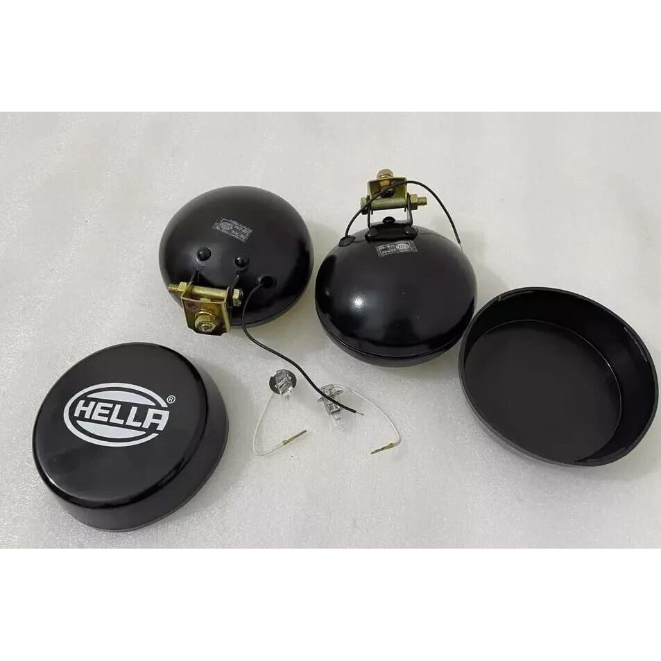 Pair Hella Yellow Fog Lamp With Cover With Bulb H3 Halogen Bulb Universal K585