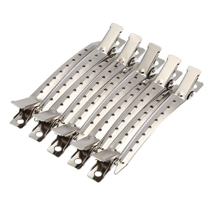 12PCS Stainless Steel Hair Clip Salon Hairdressing Duck Mouth Hairdresser Clips Hair Hairdressing Sectioning Clamp