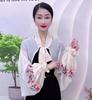 2025 Summer Fashion Embroidered Ice Silk Chiffon Long Sleeve Sun Protection Shawl for Driving and Air-Conditioned Rooms