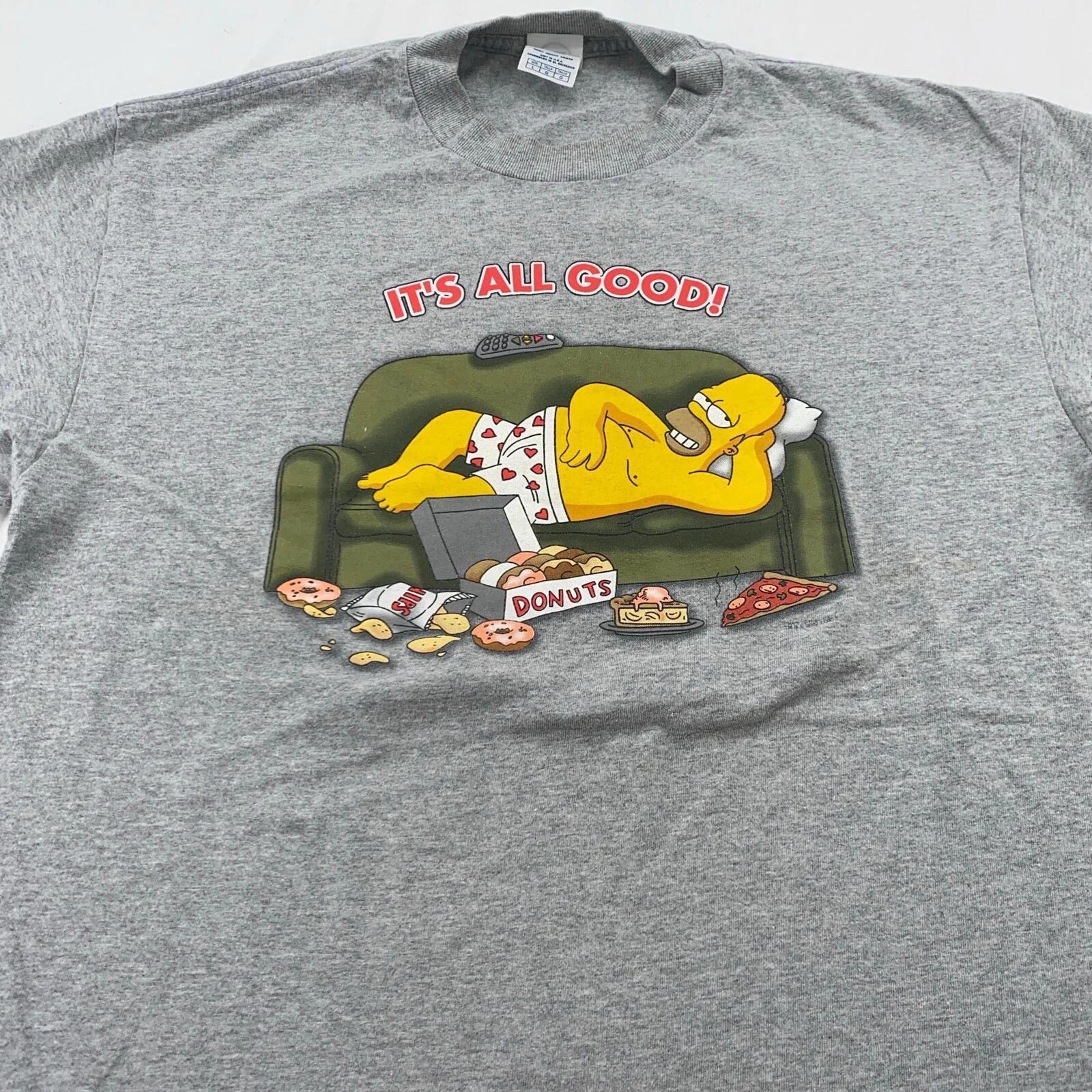 vintage THE SIMPSONS HOMER IT’S ALL GOOD T-Shirt LARGE cartoon dad joke 4XL
