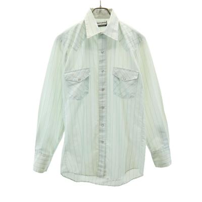 Silver Collection by KARMAN 70s Vintage Striped Pattern Long Sleeve Western Shirt Men's Used