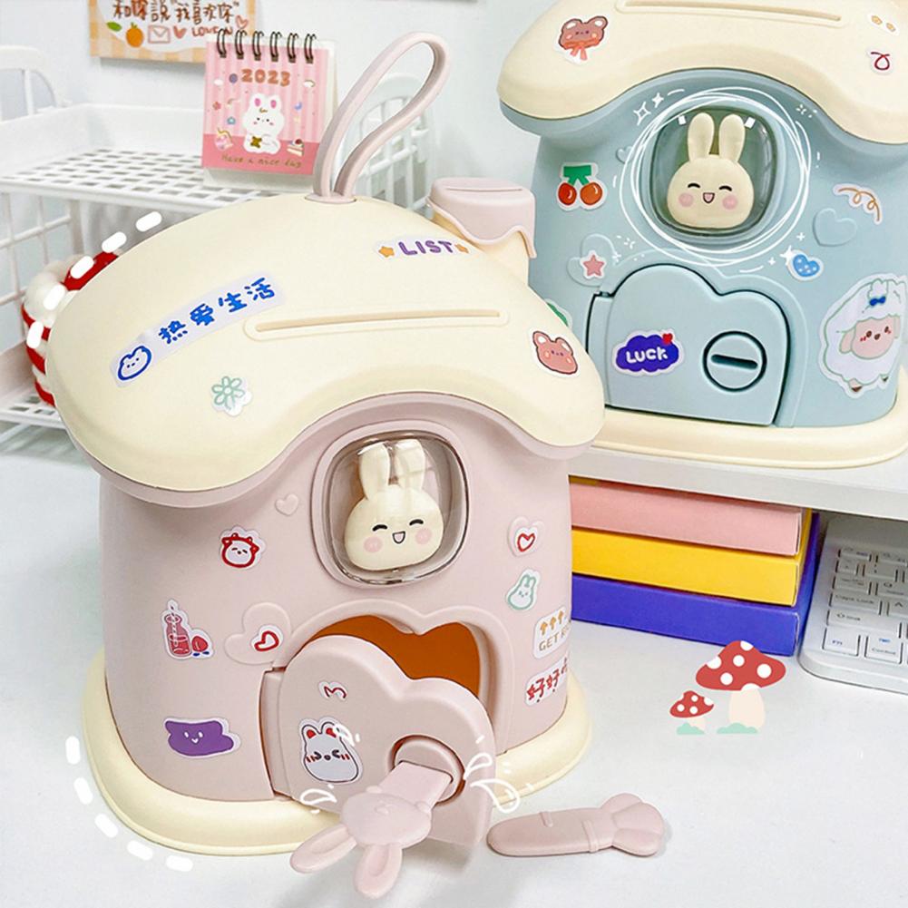 Practical Cartoon Money Coin Piggy Bank Desktop Ornament Shatterproof Coin Saving Jar Adorable Appearance for Home