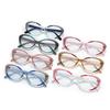 Color Matching Flat Mirror, Contrasting Color Cat Eye Versatile Small Frame Glasses Frame Female