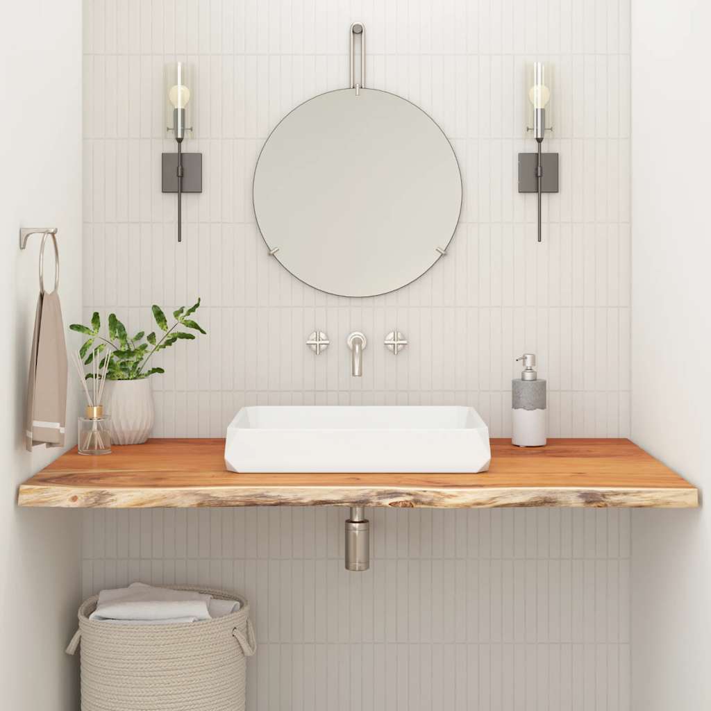 vidaXL Waschtischplatte 90x60x2,5 cm Rechteckig Massivholz Akazie braun