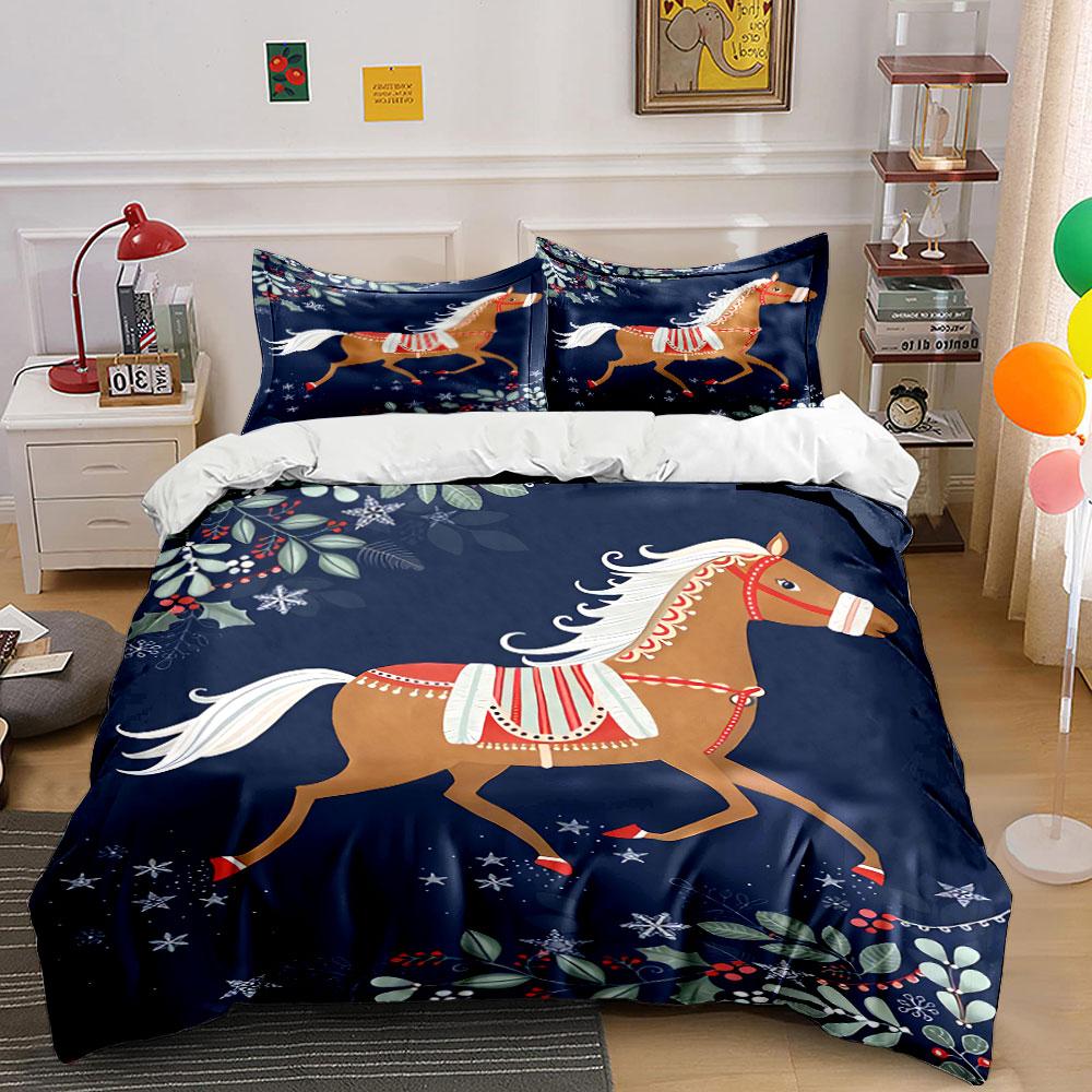 

Brown horse, floral details. Bedding sets Duvet cover sets Duvet covers Pillowcases(1 * Duvet Cover 2 * Pillowcases, without duvet insert) 135x200cm
