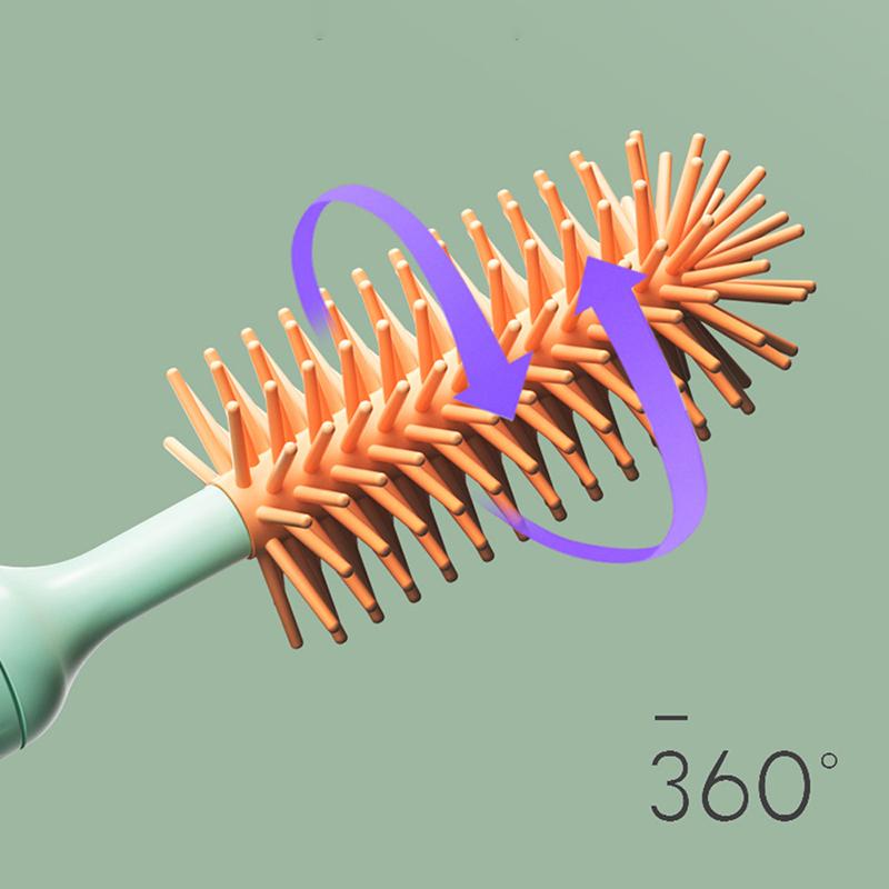 Electric Cleaning Brush With 3 Replacement Heads, Waterproof 360 Degree Rotating Long Handle Silicone