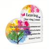 1pc Heart-Shaped Acrylic Sign - Colorful Watercolor Design with 'Leaving Awesome Coworkers' Humorous Quote, Contemporary Desktop Decor 