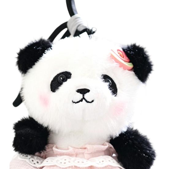 Doll Pendant, Mini Size Portable Keychain Pendant, Soft Velvet Fabric Panda Design Doll, Durable Accessory for Bags Keys Backpacks