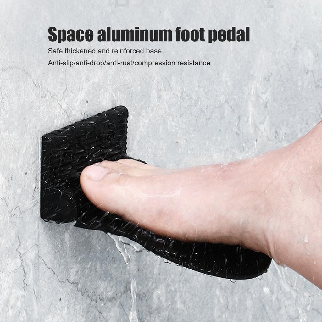 Fußstütze Wandmontage Raumaluminium Rutschfestes Fußpedal für Flur Eingangsbereich Badezimmer(Silber )